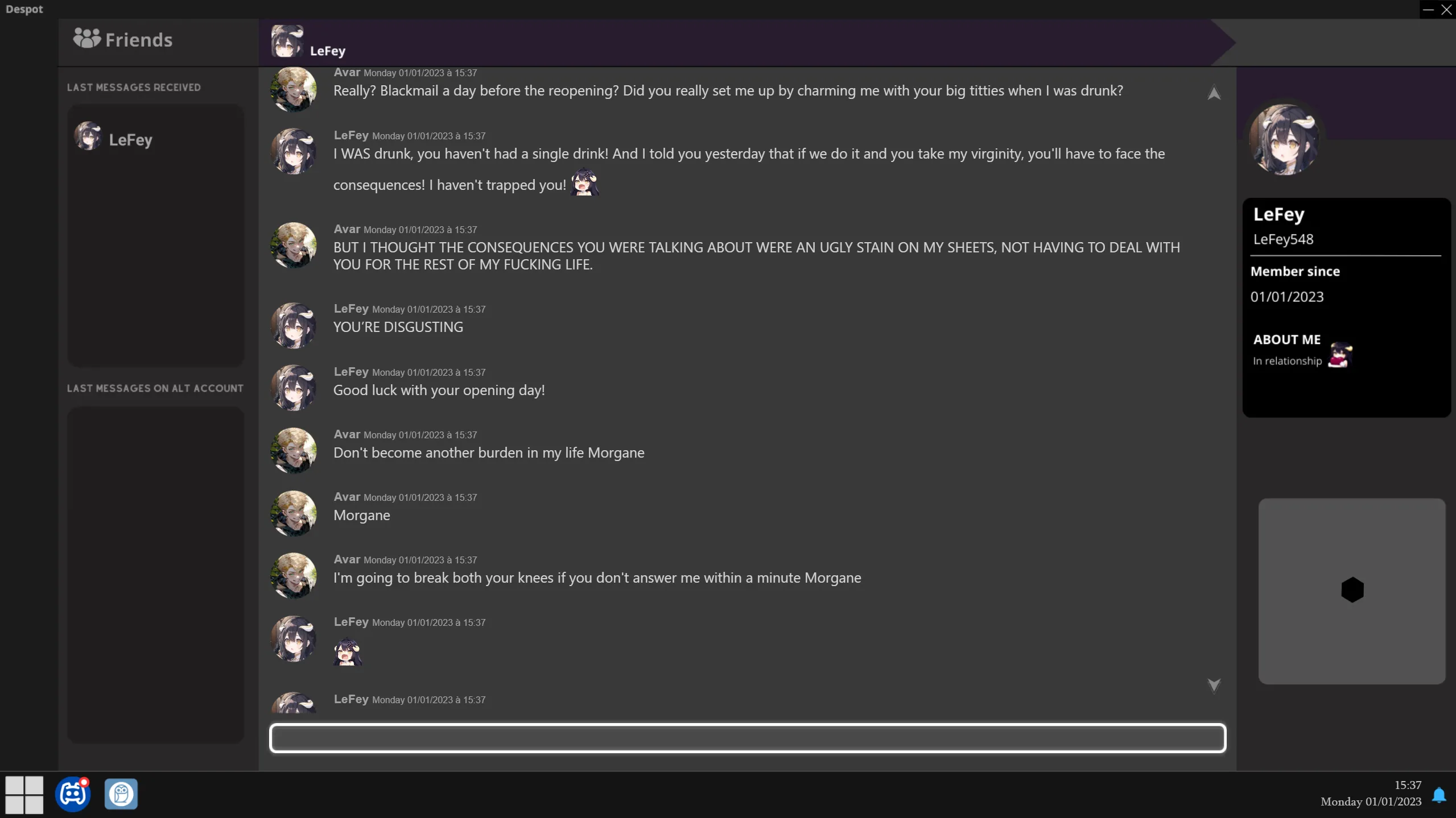 E-Thots: A NTR Game Set in a 100% interactive PC Interface screenshot 12